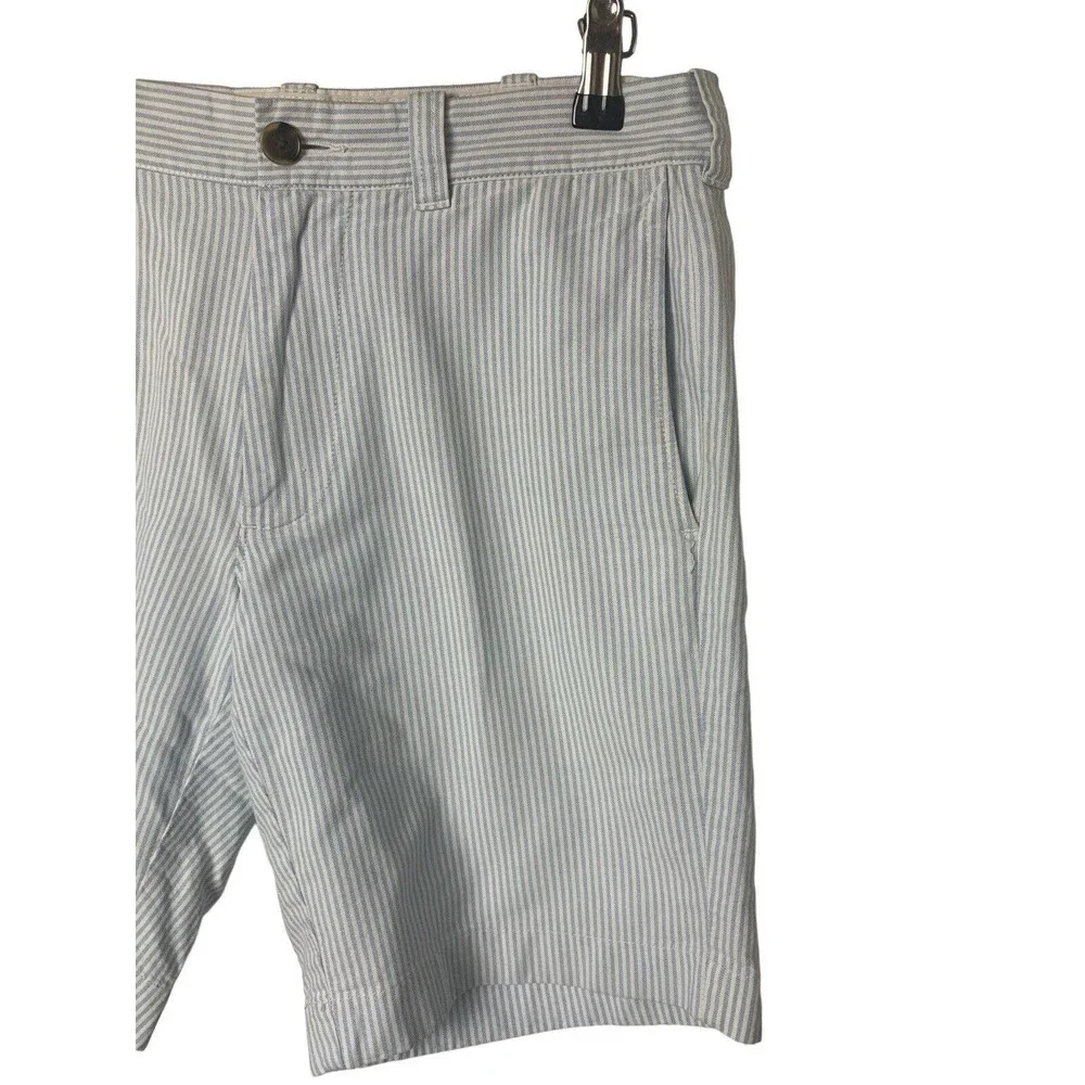 J. CREW Gramercy Chino Shorts Men's Size 30 Blue White Striped Twill Preppy
